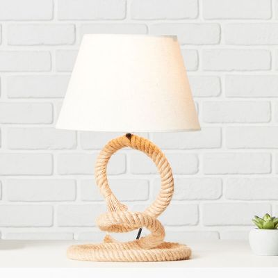Rustykalna lampa stołowa biała, Boyke, z przełącznik