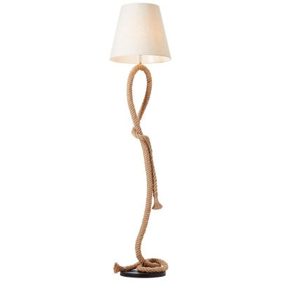 Rustykalna lampa stojąca biała, Boyke, z przełącznik