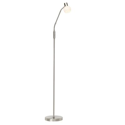 Metalowa lampa stojąca chromowana, Jaydah, z przełącznik