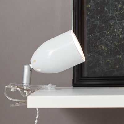 Plastikowy reflektor z klamrą biały, Keke, z przełącznik
