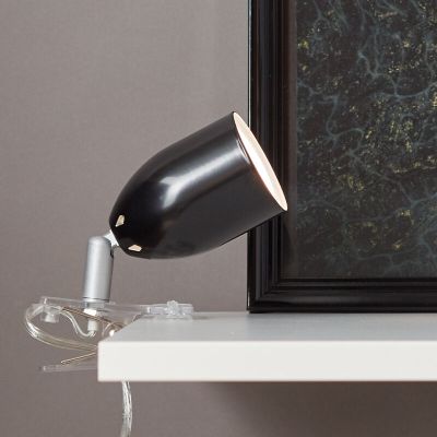 Plastikowy reflektor z klamrą czarny, Keke, z przełącznik
