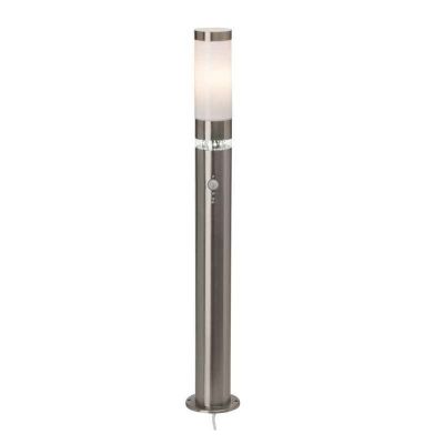 Plastikowa lampa podłogowa zewnętrzna z czujnikiem ruchu chromowana, Sage, 5W, 3000K LED, IP44