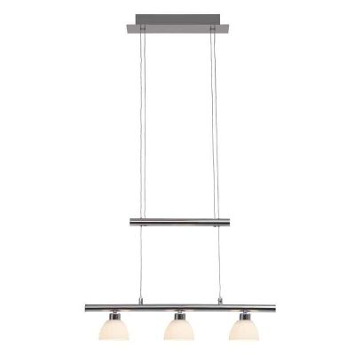 Szklana lampa wisząca chromowana, Tromp, 5W, 3000K LED, z dotykowy ściemniacz