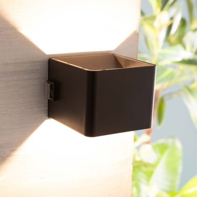 Nowoczesny kinkiet akumulatorowy czarny, Puck, 4W, 3000K LED, IP44