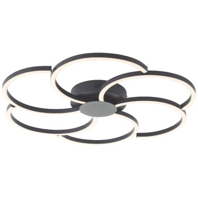 Design lampa sufitowa czarna, Somia, 32W, regulowana ciepła do zimnej bieli LED, z pilot