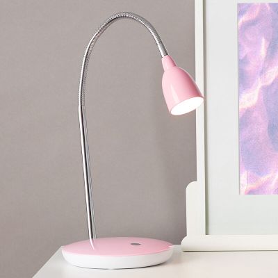 Plastikowa lampa biurkowa różowa, Kit, 3W, 3000K LED, z przełącznik