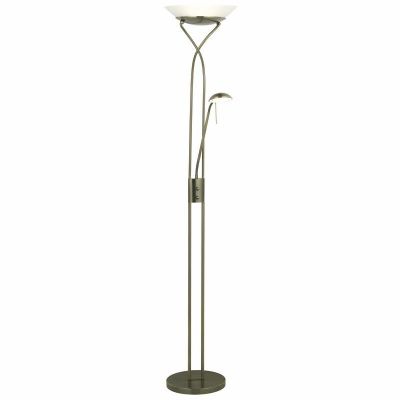 Nowoczesna lampa do czytania stojąca mosiądz, Joann, 18W, 3000K LED, z przełącznik