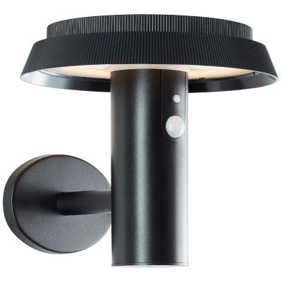 Metalowy kinkiet solarny zewnętrzny czarny, Ridvan, 4W, 3000K LED, IP44