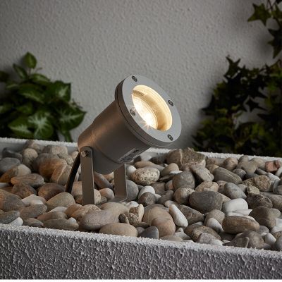 Szklana lampa dogruntowa szara, Shanna, 3W, 3000K LED, IP44