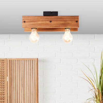 Drewniana lampa sufitowa brązowa, Rasha