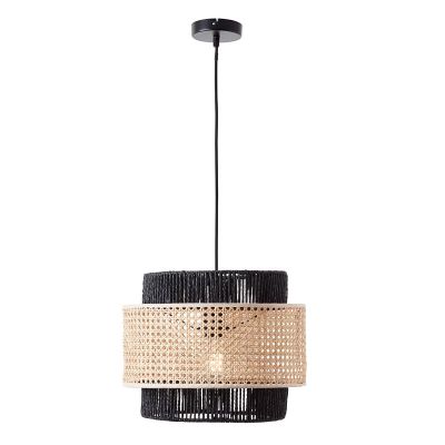 Rattanowa lampa wisząca beżowa, Quirien
