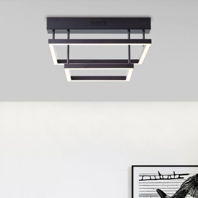 Nowoczesny plafon sufitowy czarny, Enis, 34W, 3000K LED, ściemniana w 3 krokach
