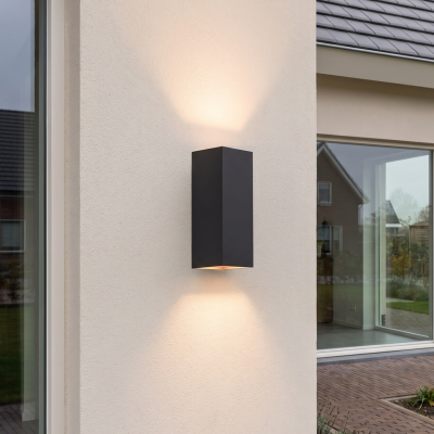 Czarny kinkiet góra-dół aluminiowy, Dion, 8W, 3000K LED, IP54