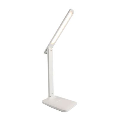 Plastikowa nowoczesna lampa biurkowa biała, Danila, 5W, regulowany kolor LED, z dotykowy ściemniacz