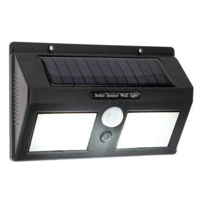 Plastikowy kinkiet solarny zewnętrzny czarny, Albert, 8W, 6000K LED, IP65