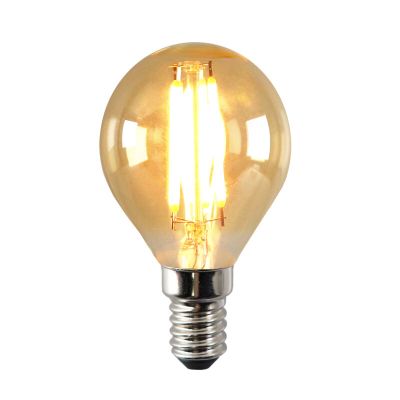 Ściemnialna żarówka LED Olucia E14, P45, 3w, bursztynowe szkło, 2200k