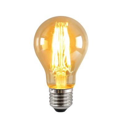Ściemnialna żarówka LED Olucia E27, A60, 5w, szkło bursztynowe, 2400k