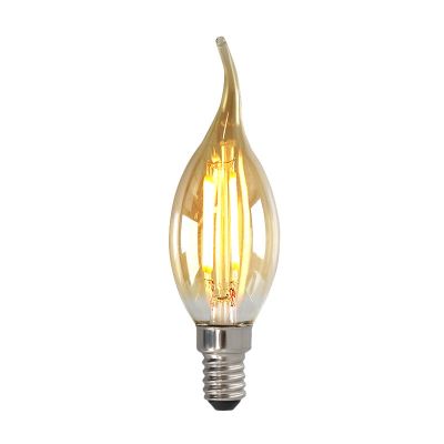 Ściemniana świeca LED Olucia E14, 3w, bursztynowe szkło, 2200k