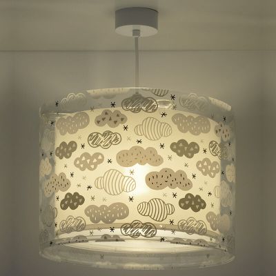 Szara lampa wisząca dla dzieci plastikowa, Clouds