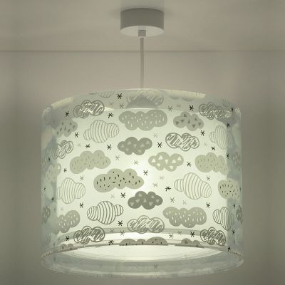 Zielona lampa wisząca dla dzieci plastikowa, Clouds