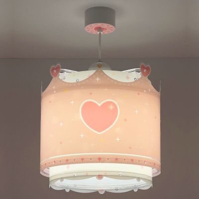 Różowa lampa wisząca dla dzieci plastikowa, Queen