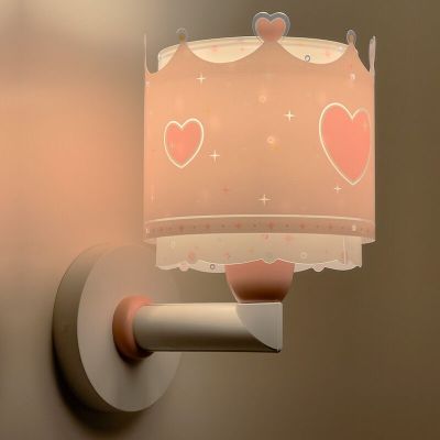 Różowy kinkiet dla dzieci plastikowy, Queen