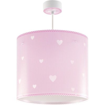 Różowa lampa wisząca dla dzieci plastikowa, Hearts