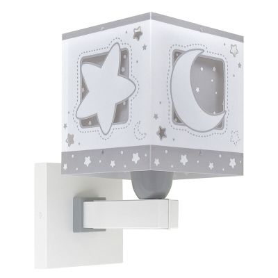 Szary kinkiet dla dzieci plastikowy, Moonlight