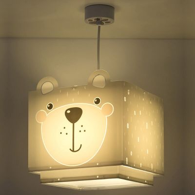 Szara lampa wisząca dla dzieci plastikowa, Bear