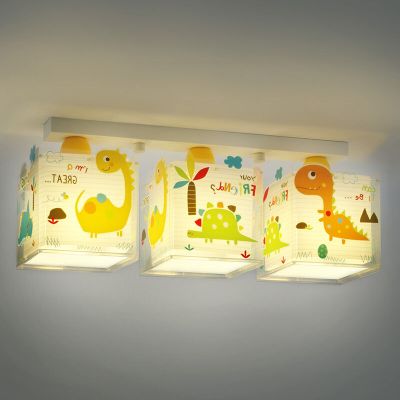 Wielokolorowy spot sufitowy dla dzieci plastikowy, Dino