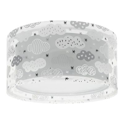Szara lampa sufitowa dla dzieci plastikowa, Clouds