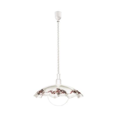 Szklana klasyczna lampa wisząca biała, Kaj