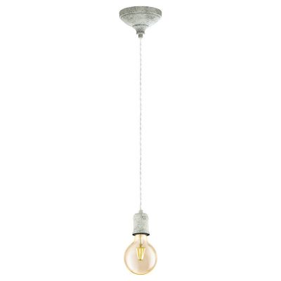 Metalowa vintage lampa wisząca biała, Christel