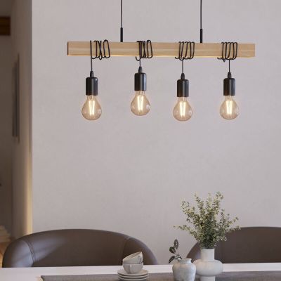 Drewniana lampa wisząca brązowa, Anton