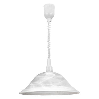 Szklana lampa wisząca biała, Klaas