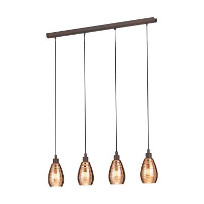 Szklana design lampa wisząca brązowa, Kik