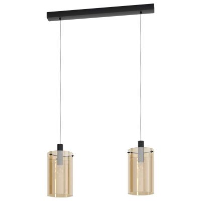 Szklana nowoczesna lampa wisząca bursztynowa, Ritesh