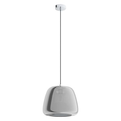 Szklana nowoczesna lampa wisząca chromowana, Gauke