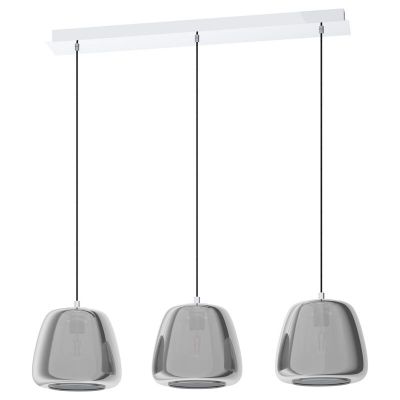 Szklana nowoczesna lampa wisząca chromowana, Gauke