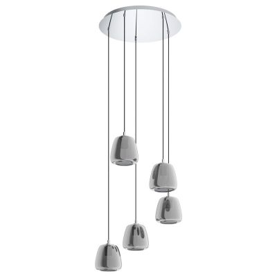 Szklana nowoczesna lampa wisząca chromowana, Gauke