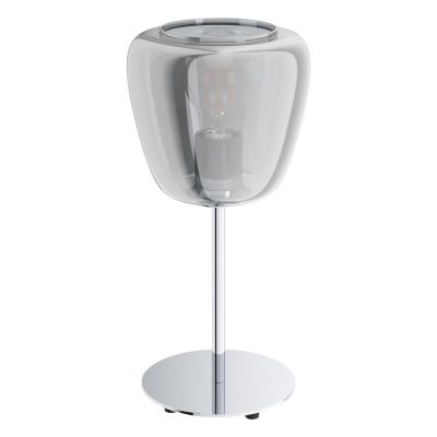 Stalowa nowoczesna lampa stołowa chromowana, Gauke, z przełącznik