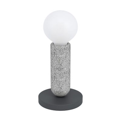 Stalowa rustykalna lampa stołowa antracytowa, Patrycja, z przełącznik