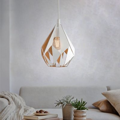 Metalowa design lampa wisząca biała, Acri