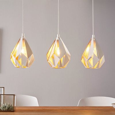 Metalowa design lampa wisząca biała, Acri