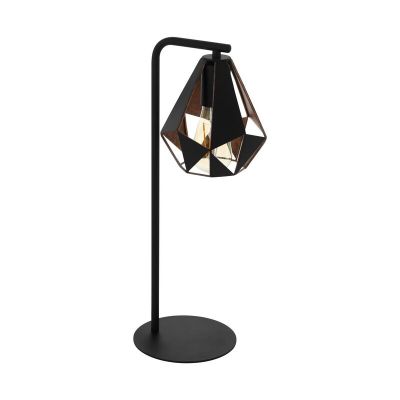 Stalowa design lampa stołowa czarna, Acri, z przełącznik