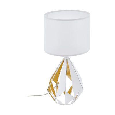 Stalowa design lampa stołowa biała, Acri, z przełącznik