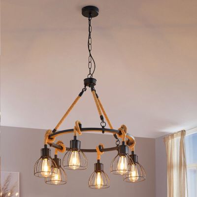 Stalowa industrialna lampa wisząca czarna, Simeon