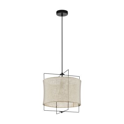 Tkanina rustykalna lampa wisząca beżowa, Annegien