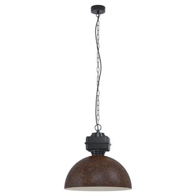 Stalowa industrialna lampa wisząca brązowa, Silja