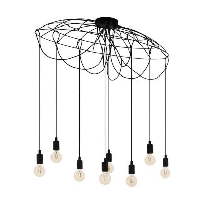 Stalowa industrialna lampa wisząca czarna, Katinka